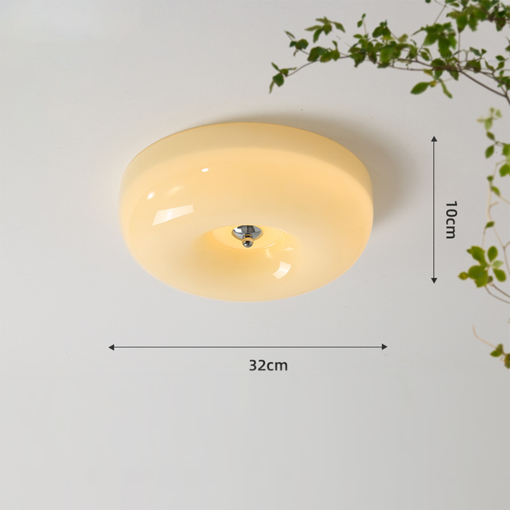 Cream Round Ceiling Lamp Glass Ceiling Light