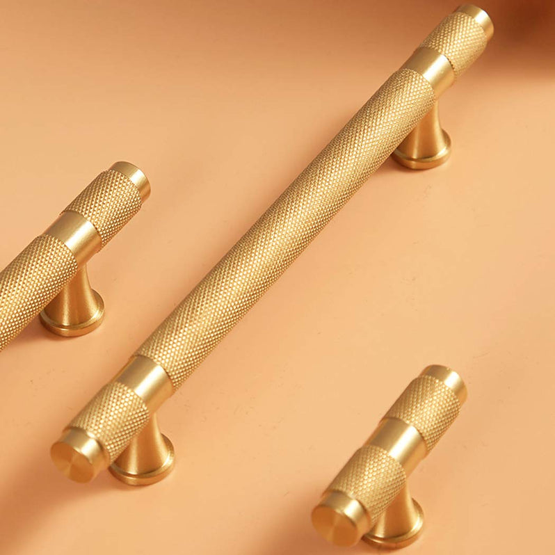 Solid Brass Knurled Cupboard Bar Handles