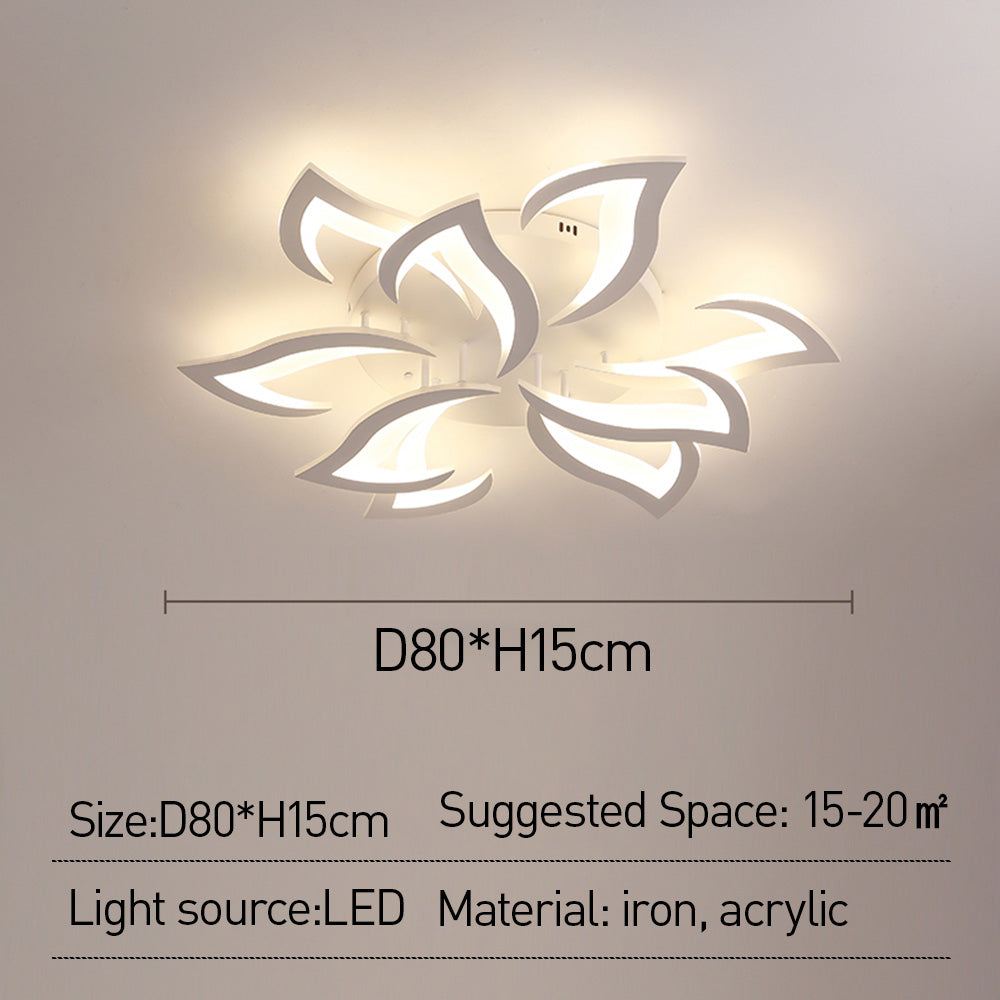 Contemporary Flower Shape Iron Living Room LED Ceiling Light