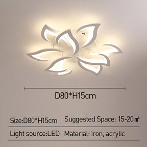 Contemporary Flower Shape Iron Living Room LED Ceiling Light