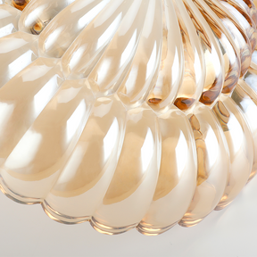 Vintage Amber Glass Semi-Flush Ceiling Light