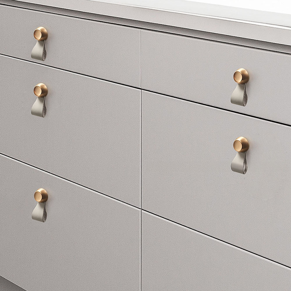 Modern Design Leather Cabinet Drawer Handles and Knobs