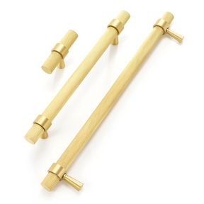 Closet Drawer Brass Knurled Matte Modern Cabinet Pulls