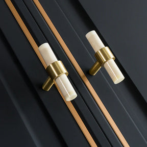 Bone and Horn T Bar Brass Cabinet Handles