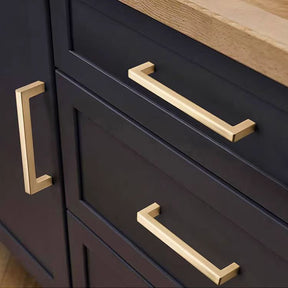 Brushed Brass Bar Drawer Handles