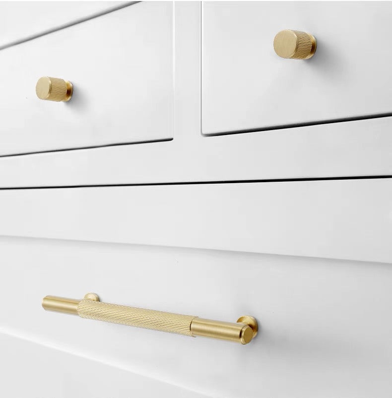 Solid Brass Striped Bar Cabinet Handles