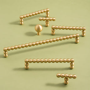 Vintage Spherical Brass Kitchen Cabinet Handles