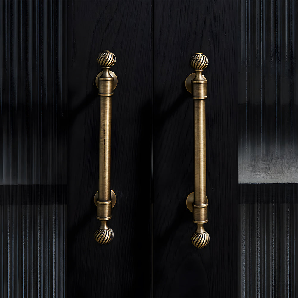 Retro Bronze Solid Brass Drawer Pulls Cabinet Handles