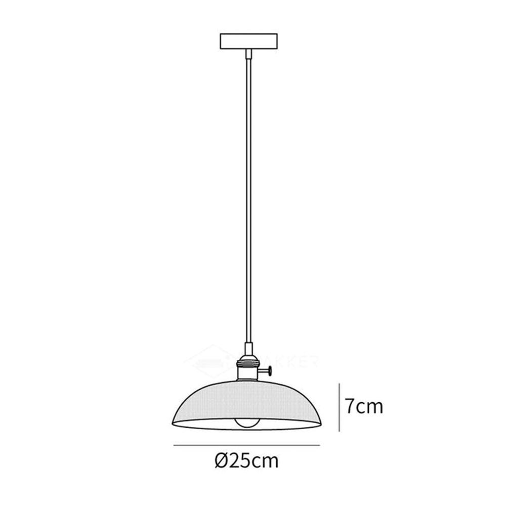 Vintage Glass Ribbed Pendant Light