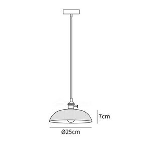 Vintage Glass Ribbed Pendant Light