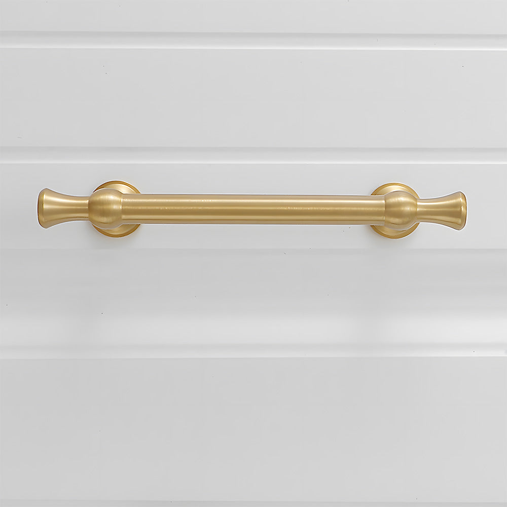 Smooth Brass Gold Solid Wardrobe Pull Handles