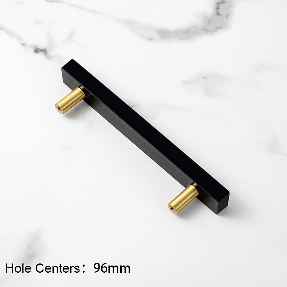 Light Luxury Marble Brass Square Cabinet Handles