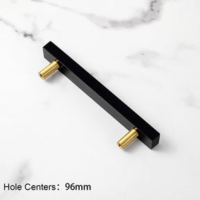 Light Luxury Marble Brass Square Cabinet Handles