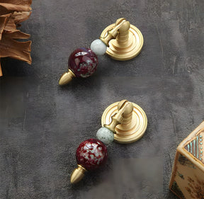 Solid Brass & Natural Stone Drop Pendant Cabinet Knobs
