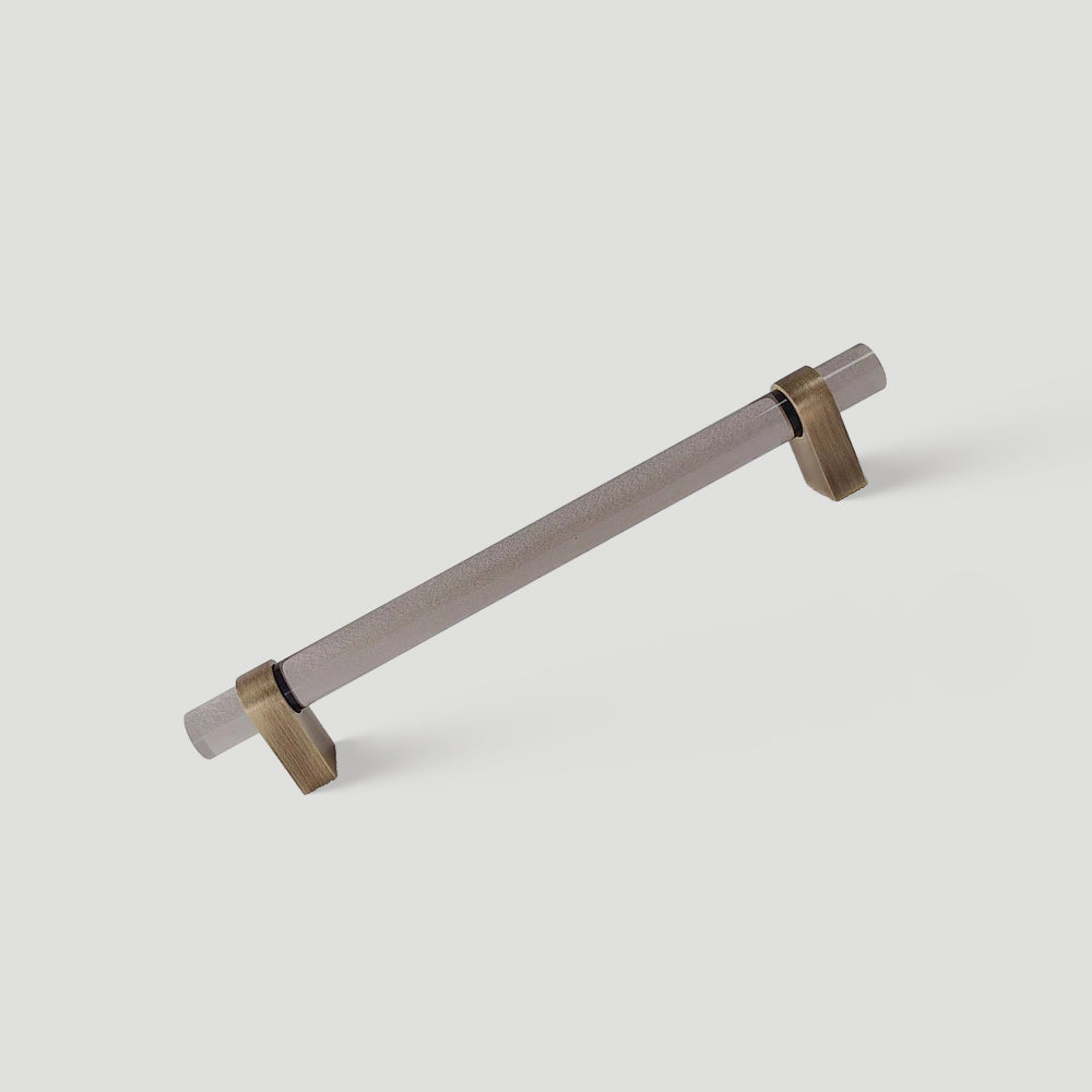 Modern Clear Acrylic and Brass Drawer Pulls