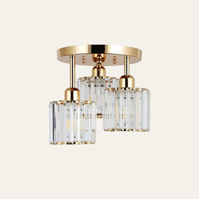 Modern Crystal Semi Flush Rounded Bedroom Ceiling Lights