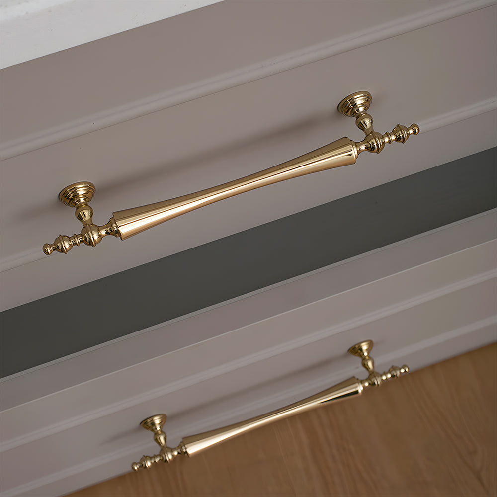 Retro Gold Brass Wardrobe Handles And Knobs