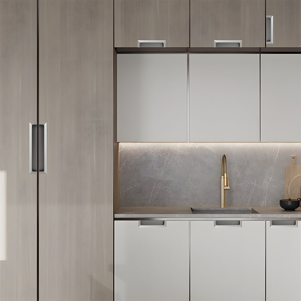 Modern Square Recessed Flush Finger Pulls for Cabinet