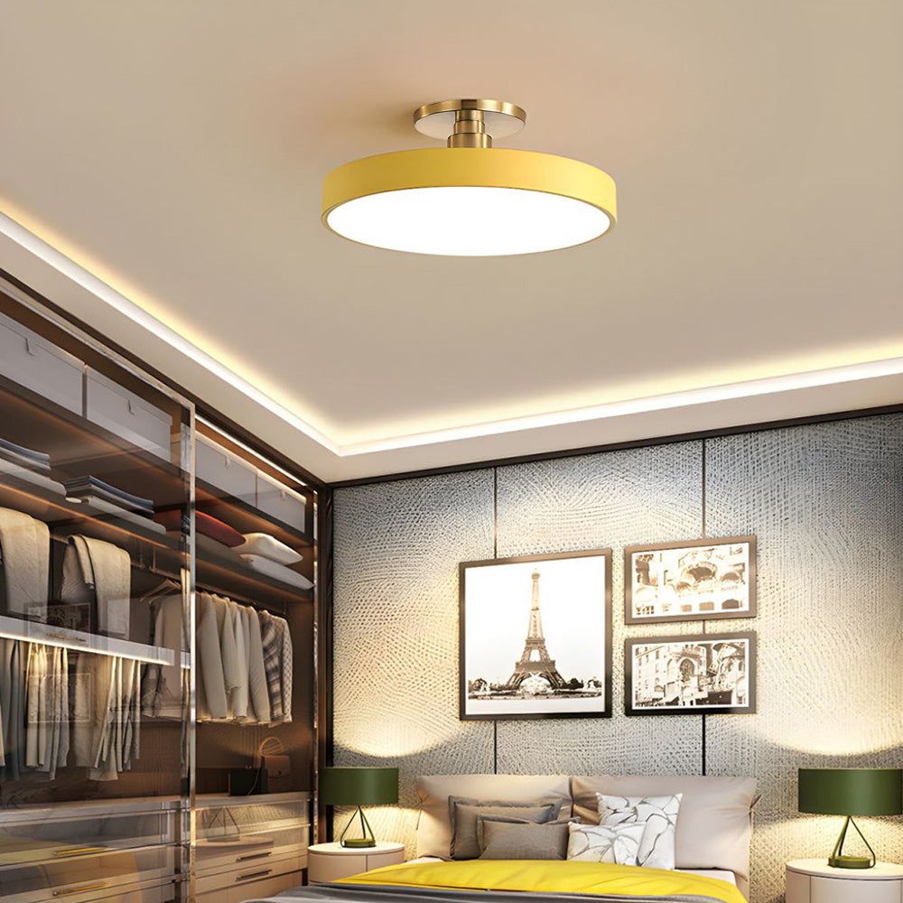 Modern Concise Circular LED Semi Flush Mount Ceiling Light