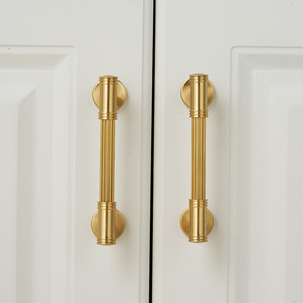 Modern French Solid Brass Cabinet Handles