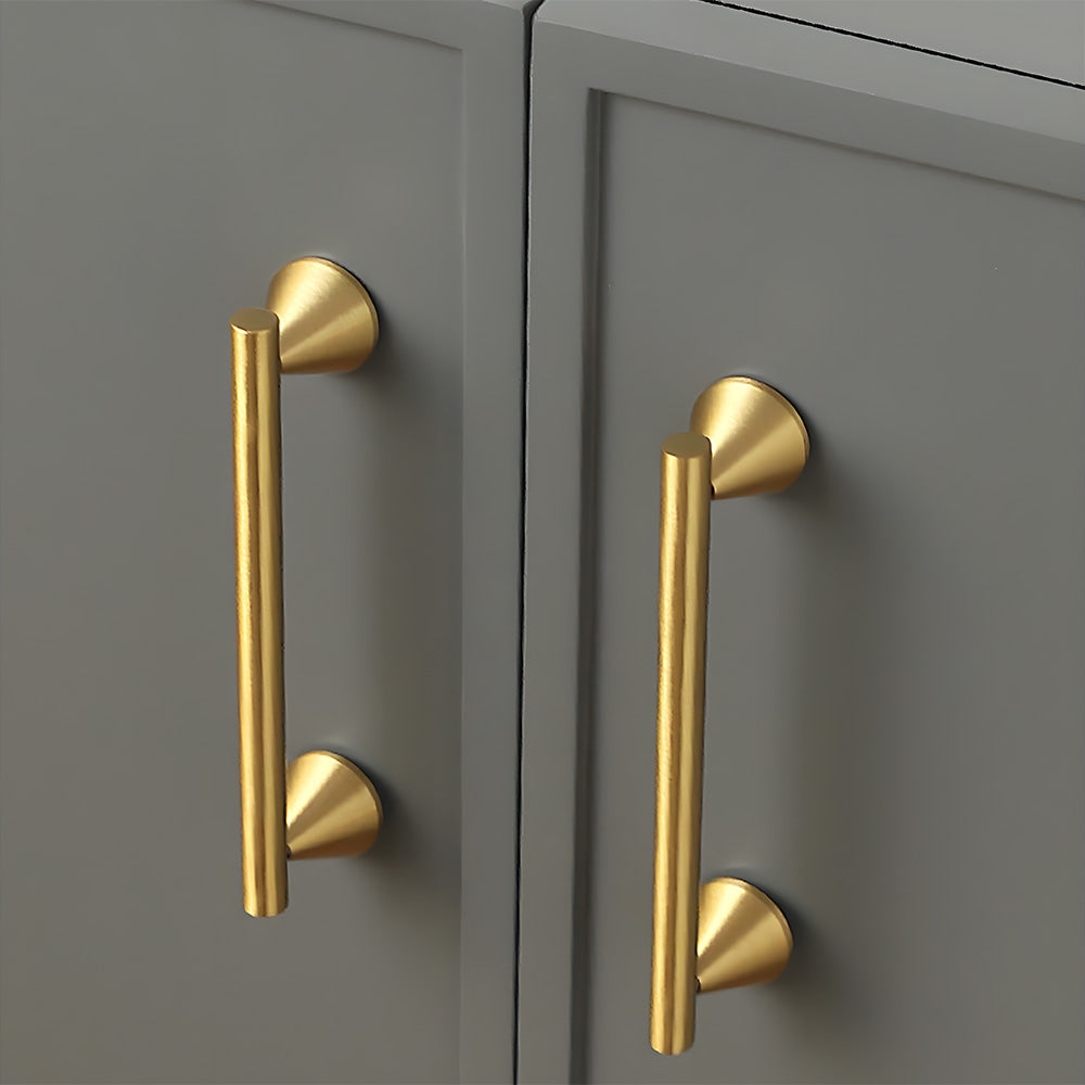 Modern Cone-shaped Feet Brass Cabinet Pulls