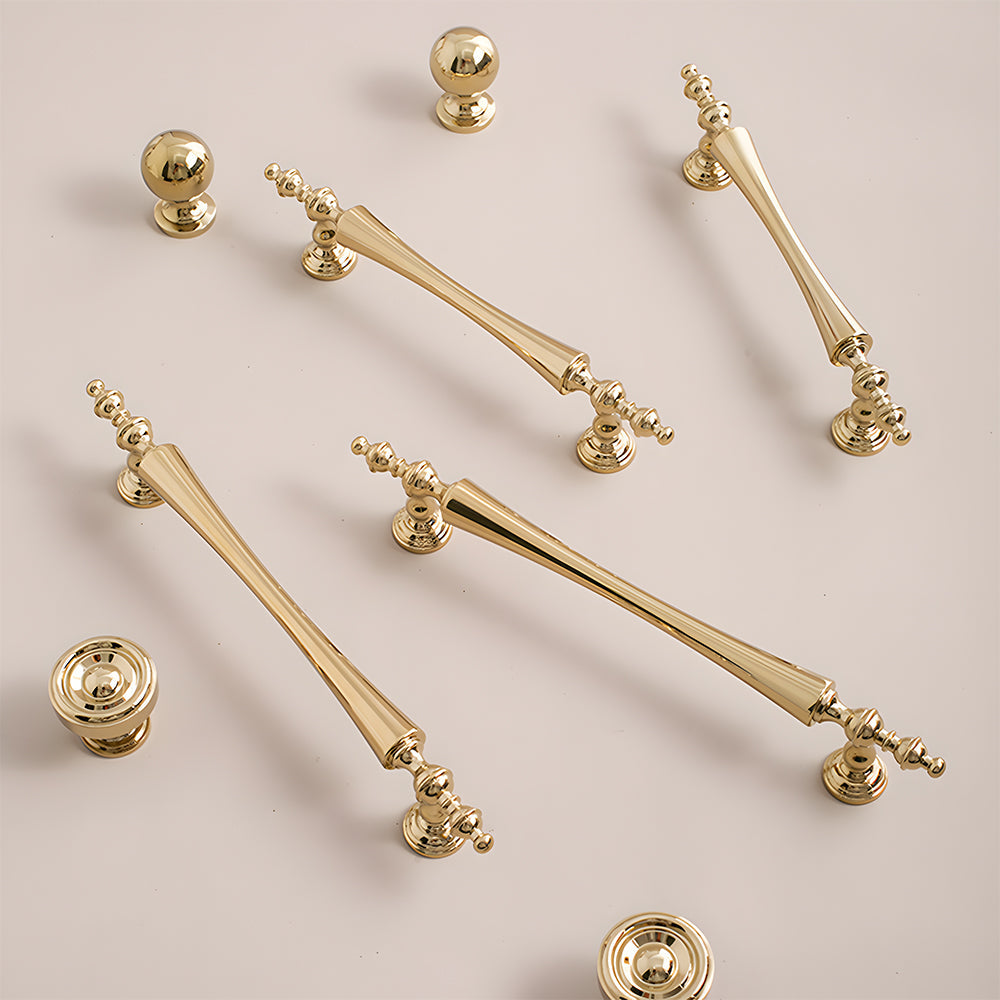 Retro Gold Brass Wardrobe Handles And Knobs