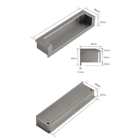 Modern Square Recessed Flush Finger Pulls for Cabinet