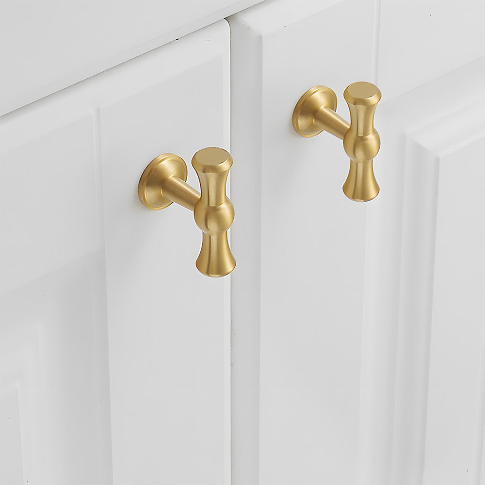 Smooth Brass Gold Solid Wardrobe Pull Handles