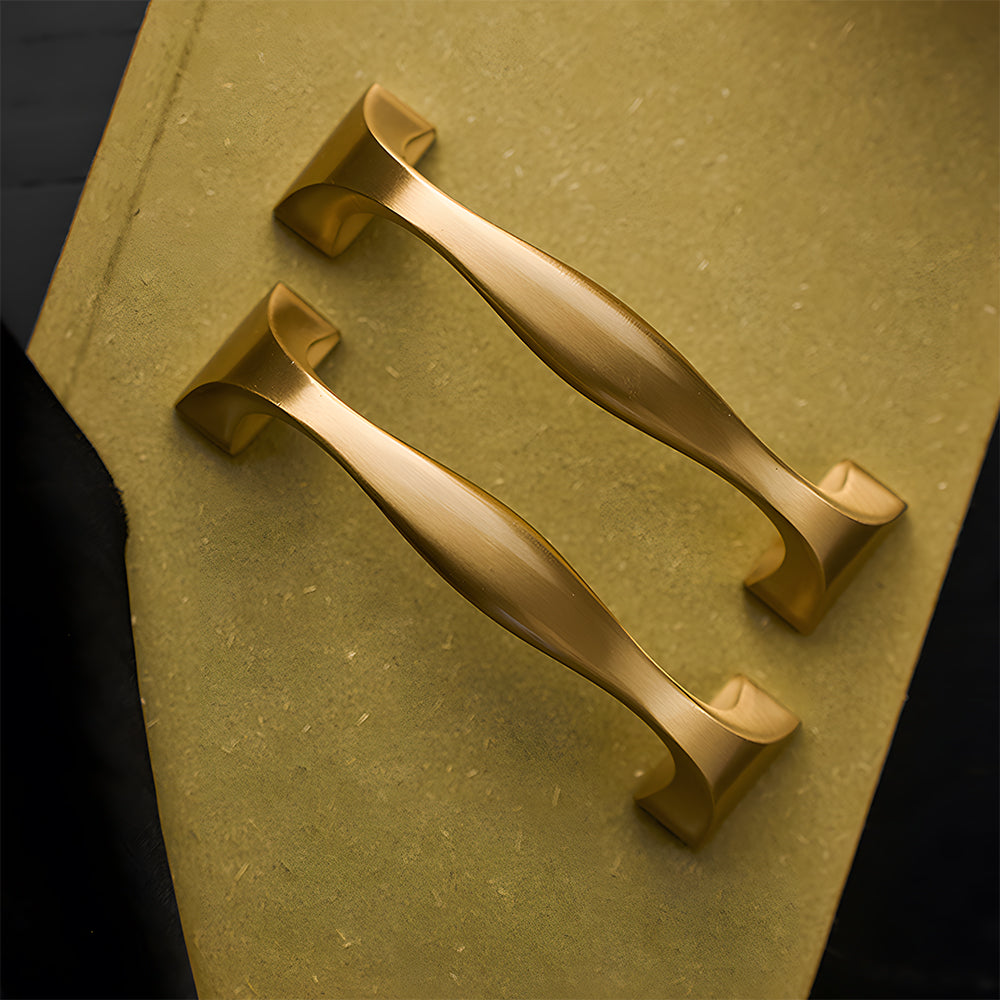 Wide Head Simple Brass Drawer Handles