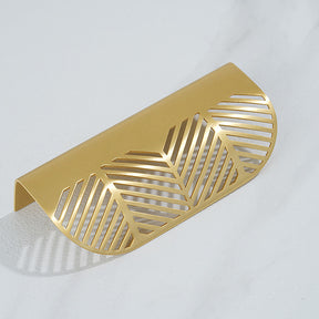 Modern Style Gold Hollow Brass Finger Cabinet Drawer Pulls