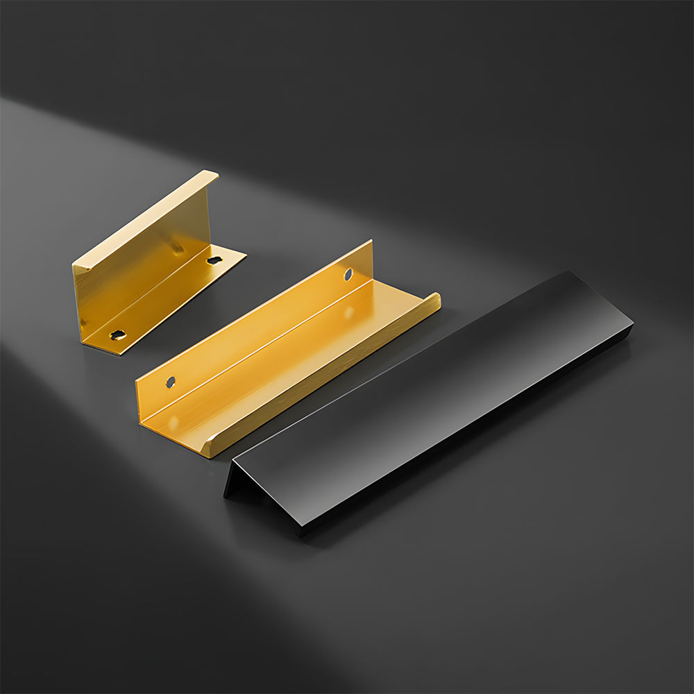 Aluminum Alloy Black Gold Invisible Edge Cabinet Handles