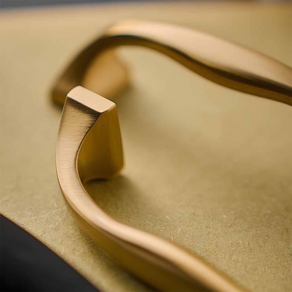 Wide Head Simple Brass Drawer Handles
