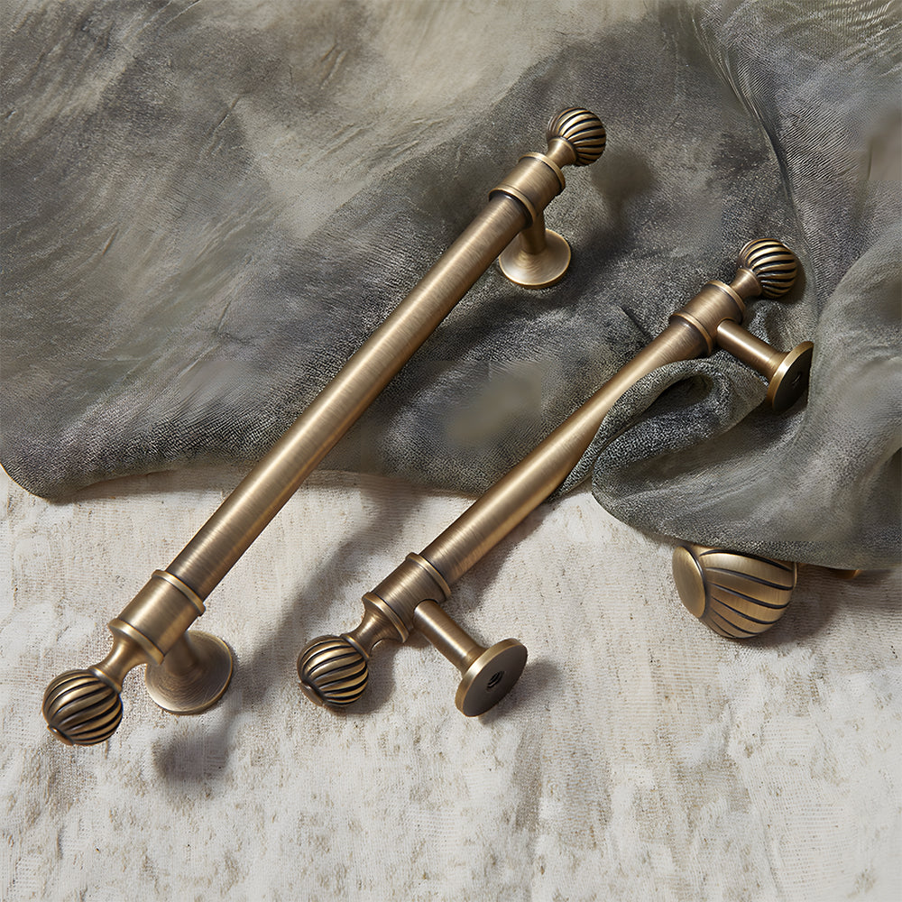 Retro Bronze Solid Brass Drawer Pulls Cabinet Handles