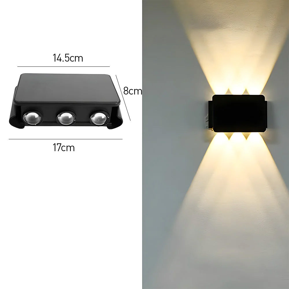 IP65 Black Up Down Waterproof Outdoor Wall Light