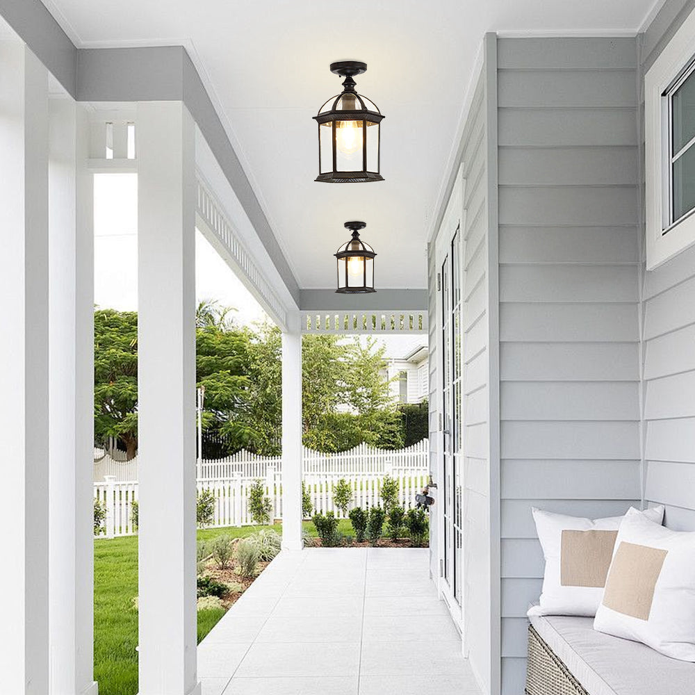 Vintage Outdoor Corridor Black Ceiling Lights