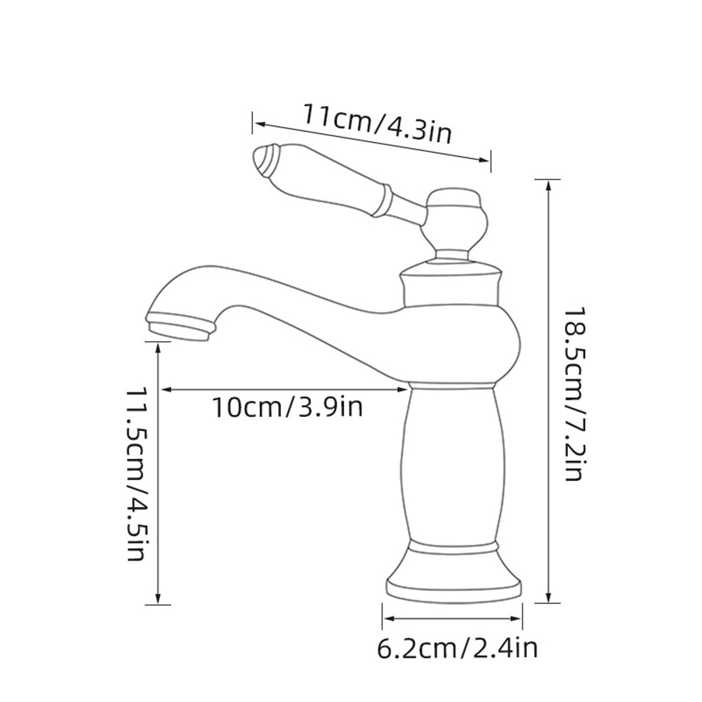 Traditional  Solid Brass Single Hole Basin Tap_ Gold