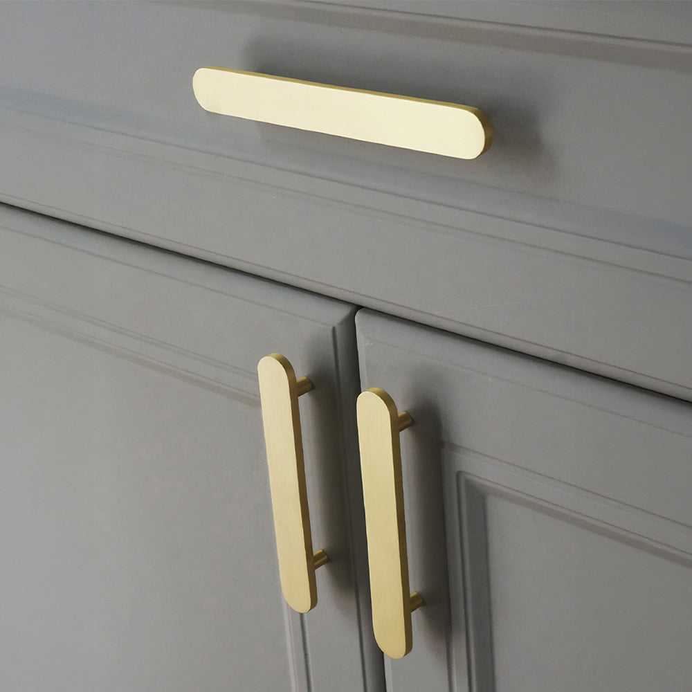 Modern Simple Brass Gold Cabinet Handles
