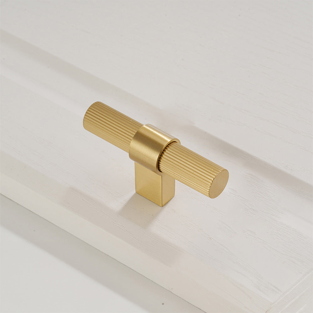 Solid Brass Knurled Hardware Kitchen Cabinet Pull