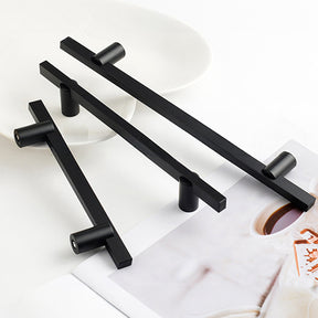 Modern Two-tone Black Gold Wardrobe Cabinet Door Handles