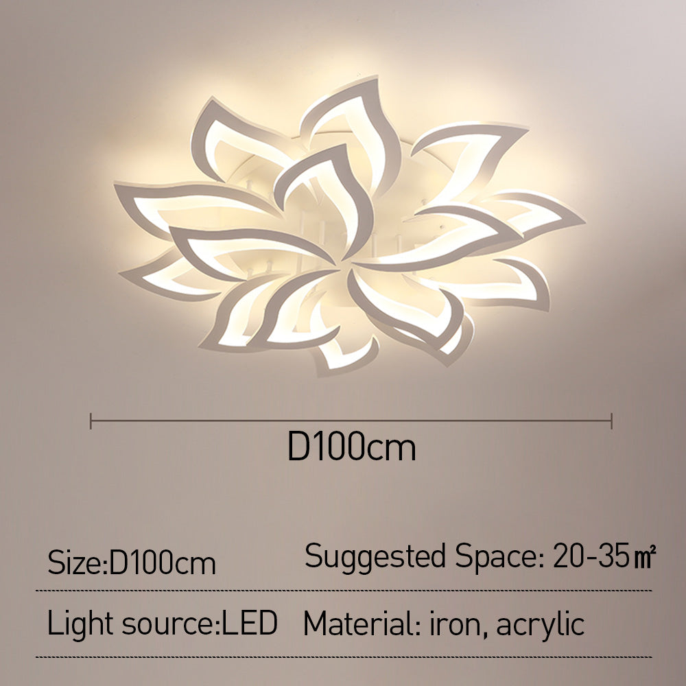 Contemporary Flower Shape Iron Living Room LED Ceiling Light