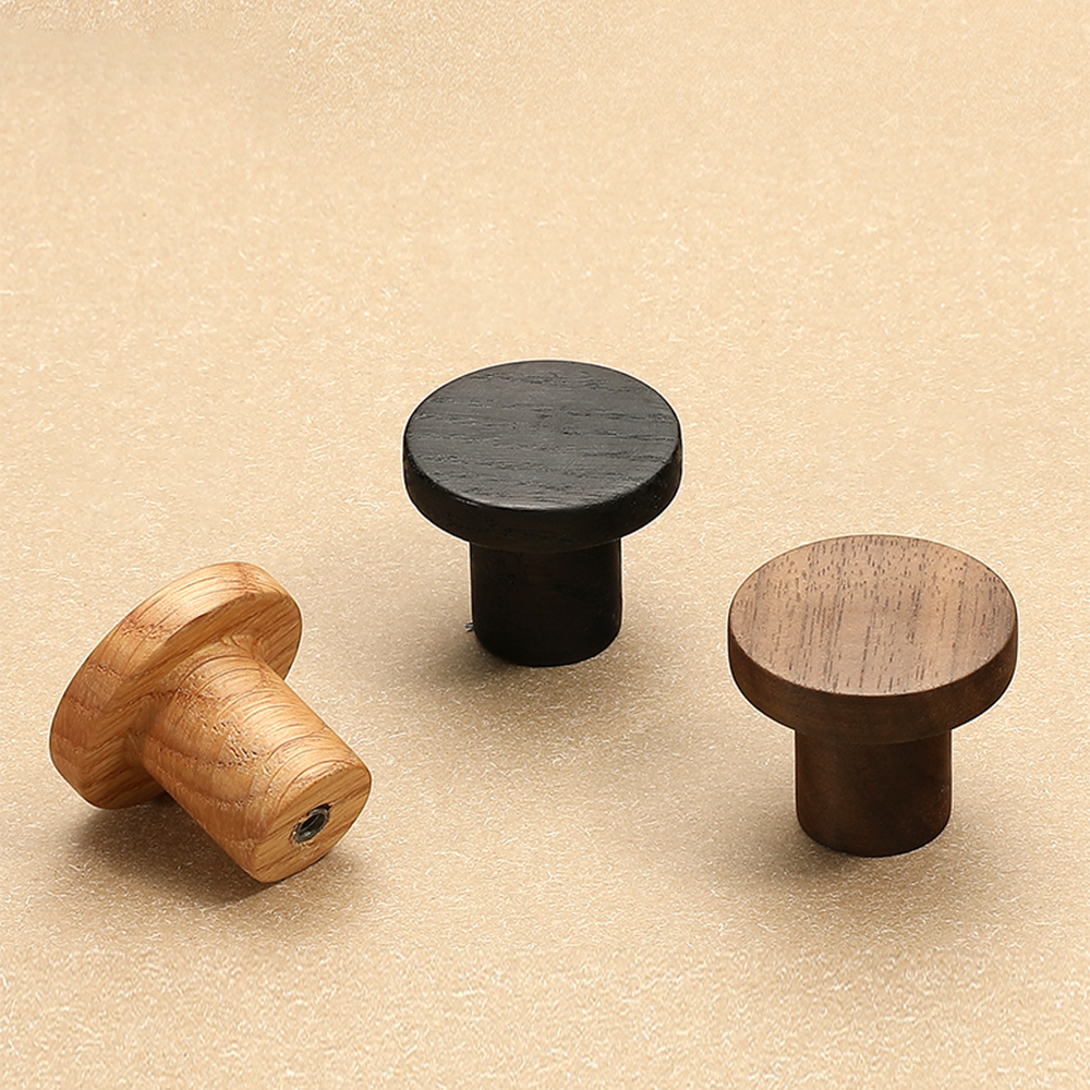 Simple Drawer Log Wind Solid Wood Cabinet Handles and Knobs