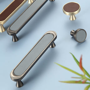 Modern Deco Leather Drawer Handles