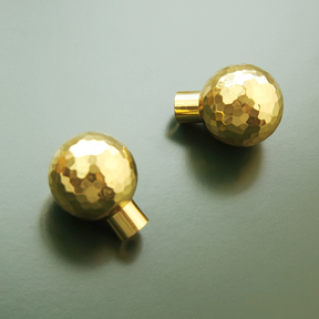 Modern Gold Brass Hammer Pattern Cabinet Knobs