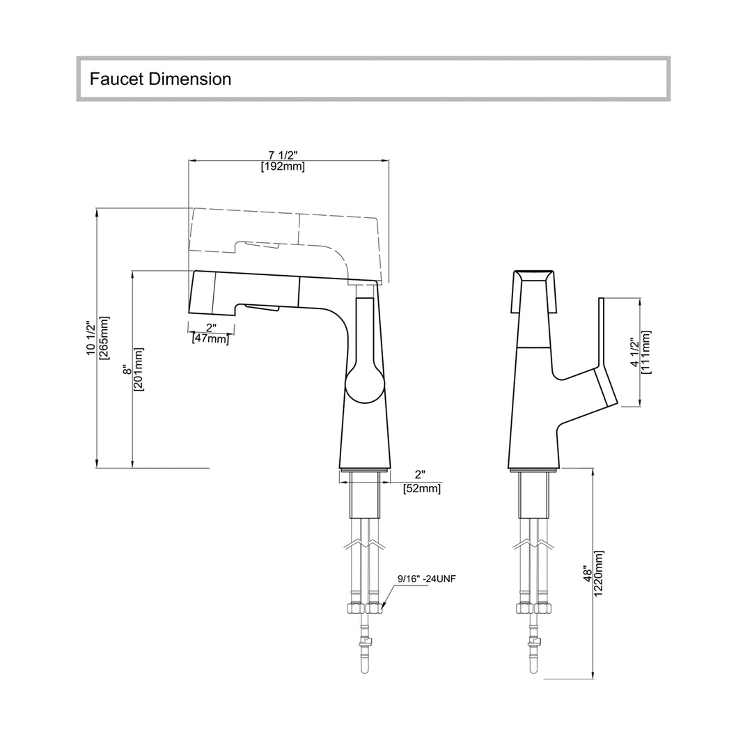 Single-Hole Rotatable Pull-Out Tap_Gray