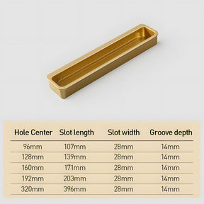 Modern Slotted Recessed Concealed Cabinet Handles
