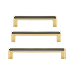 Luxury Zinc Alloy Black Gold Cabinet Handles