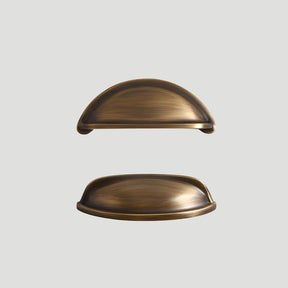 Vintage Solid Brass Shell Cup Pulls For Kitchen