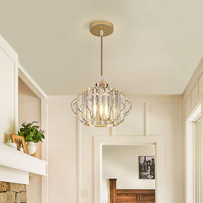 Luxurious Curved Iron Crystal Hallway Ceiling Light