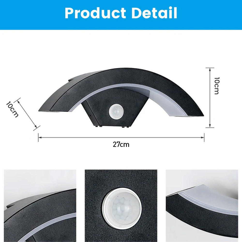 IP65 Contemporary PIR Waterproof LED Garden Wall Lamp