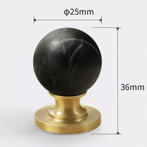 Vintage Walnut Wood Marble Cabinet Knob